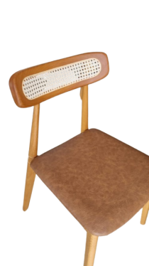 Kit com duas Cadeiras Palladium07 com Encosto em Tela de algodão, Madeira Maciça, Interlar. - Madeira Decor