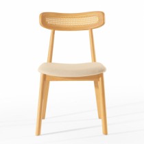 Kit com duas Cadeiras Palla 02 - Encosto Rattan Tingido, Madeira Maciça Tauari, Montadas. - Madeira Decor