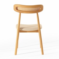 Kit com duas Cadeiras Palla 02 - Encosto Rattan Tingido, Madeira Maciça Tauari, Montadas. - Madeira Decor