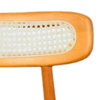 Kit com duas Cadeiras Palla 07 - Encosto Rattan Natural, Madeira Maciça Tauari, Montadas. - Madeira Decor