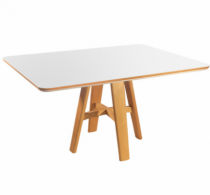 Mesa Snow - 1,20mx0,90 - Retangular com Tampo Laqueado em Vidro - Móveis Tradição - Madeira Decor