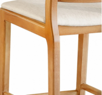 Banqueta Oslo com Encosto em Tela Rattan - Madeira Maciça Tauari - Rafana Movelaria - Madeira Decor