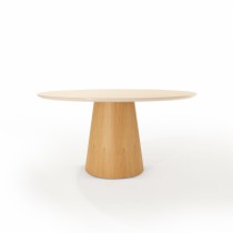 Mesa de Jantar Duna - Diâmetro de 1,50m - Tampo laqueado com Vidro - Madeira Decor